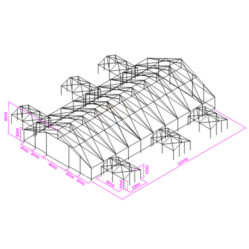 超大型J级指挥帐篷新式迷彩10X22M指挥帐篷带6个耳房